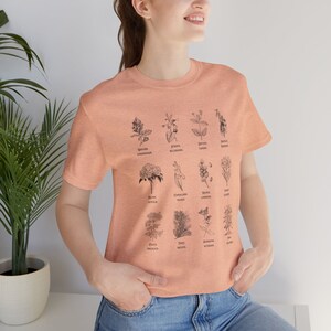 Poison garden Short Sleeve Tee - gift for gardeners, wiccans, gag gift - poison garden victorian specimen shirt Heather Peach