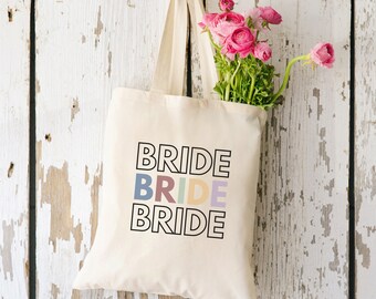 Bride tote bag, Wedding gift for bride, Bride gift, Bridesmaids tote bag, Flower girl bag, Bridal party gifts, Day of wedding gift, Gift bag