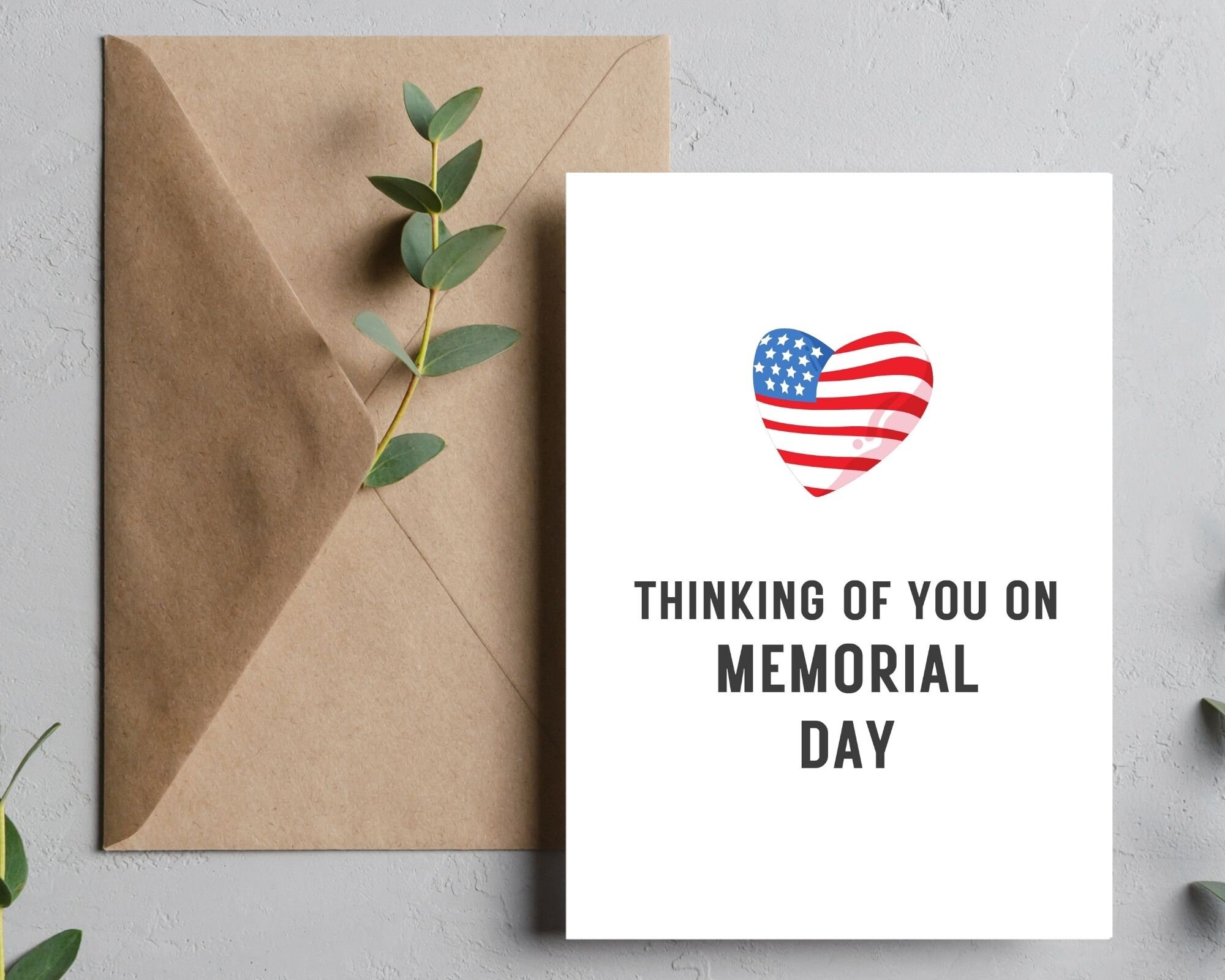 Printable Memorial Day Card, Digital Download, Thinking of You Memorial ...