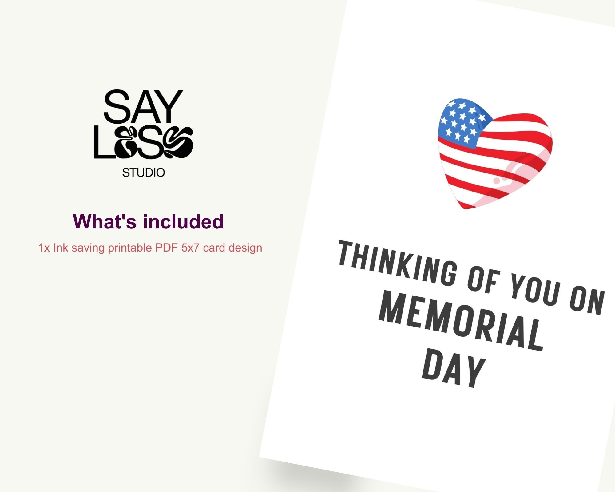 Printable Memorial Day Card, Digital Download, Thinking of You Memorial ...