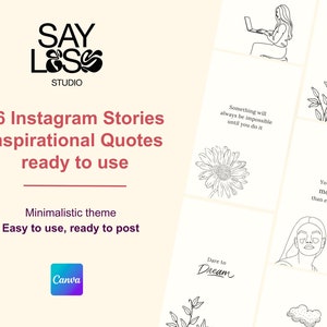 Motivational Instagram story template, inspirational Instagram templates, stories templates quotes, minimalist style stories, Canva