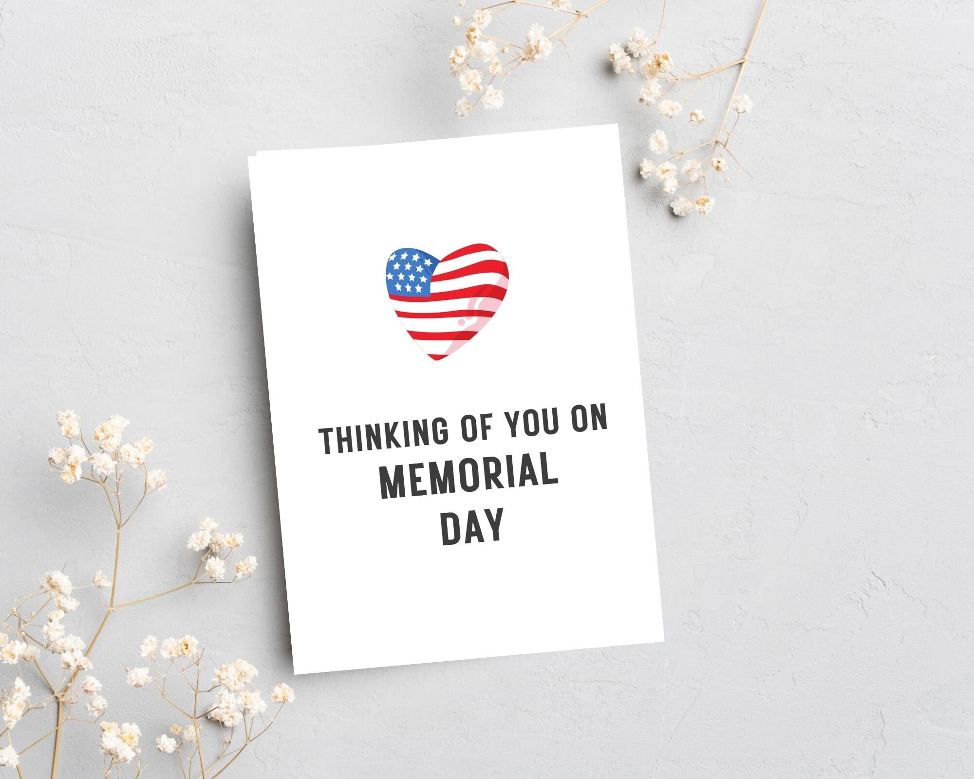 Printable Memorial Day Card, Digital Download, Thinking of You Memorial ...