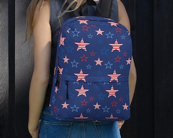 Celestial Stars Backpack: Water-resistant Polyester Laptop Bag
