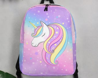 Celestial Unicorn Backpack: Water-Resistant Bookbag for College