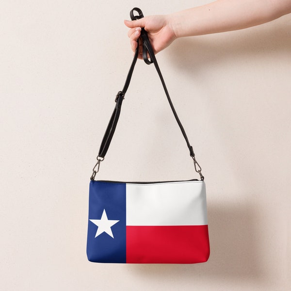 Texas Flag Crossbody Bag for Women, Texas USA Faux Leather Handbag, Patriotic American Purse, Print on Demand