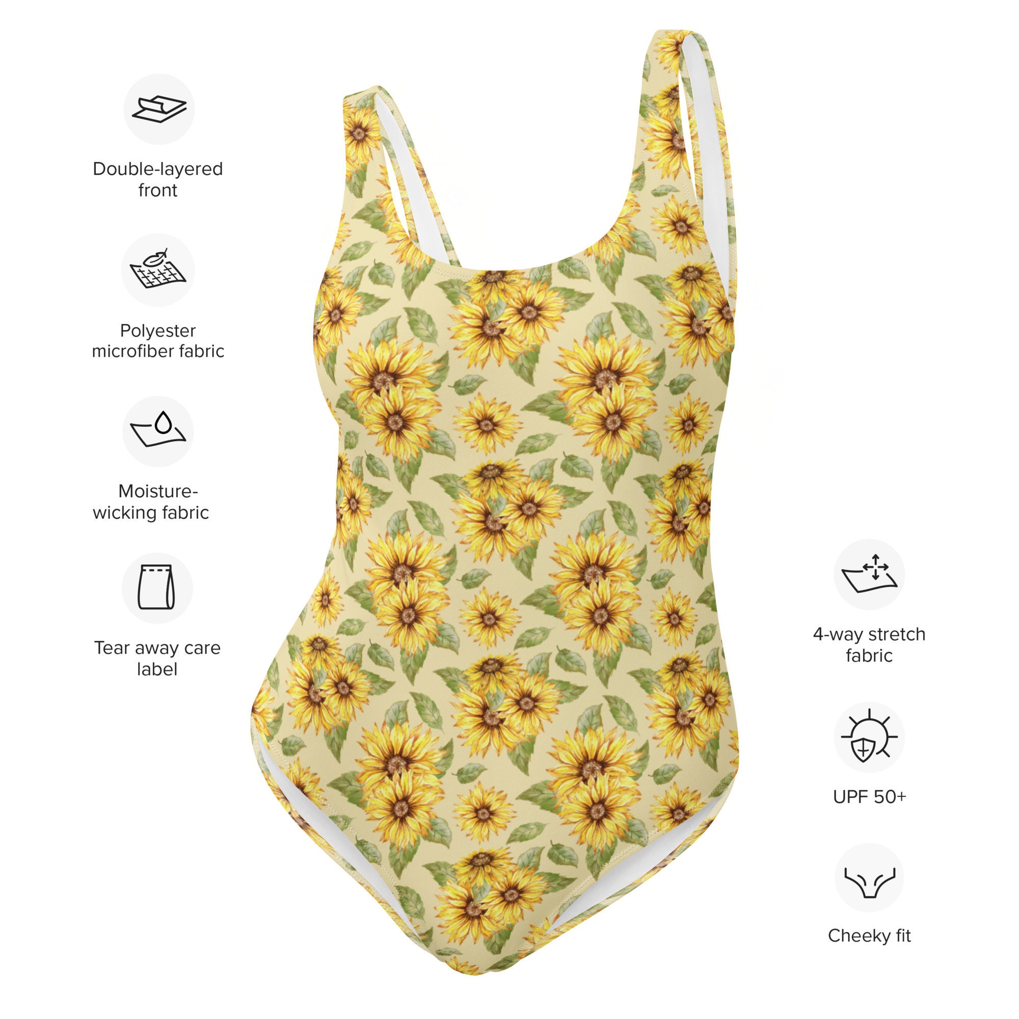 ■BARREL■ Women's Floral V-Back Strap Swimsuit Sunflower il_340x270.6024936007_c9s7.jpg