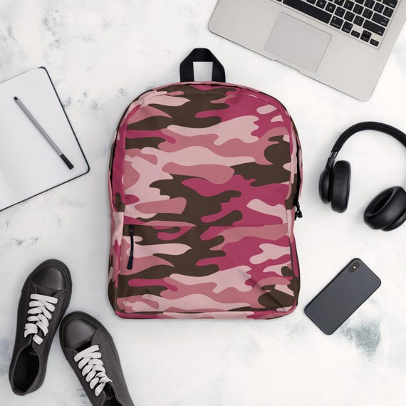 School Pink Camouflage Bag Pink Camo Backpack For Women