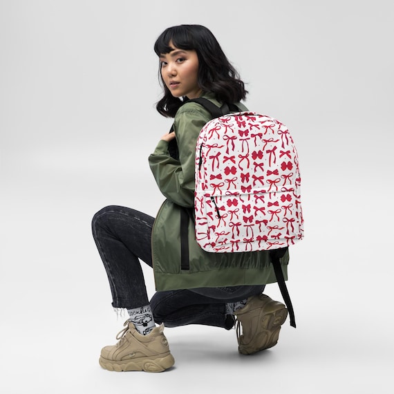 Red Quilted Bow Accent Women’s Backpack Amazon.com: MININAI Women main image 4