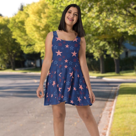 patriotic a-line dress *PRE-ORDER* Penny Pima Knit Pleat Dress