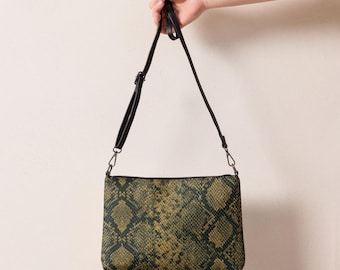 Snake Crossbody Bag for Women, Faux Leather Snake Skin Handbag