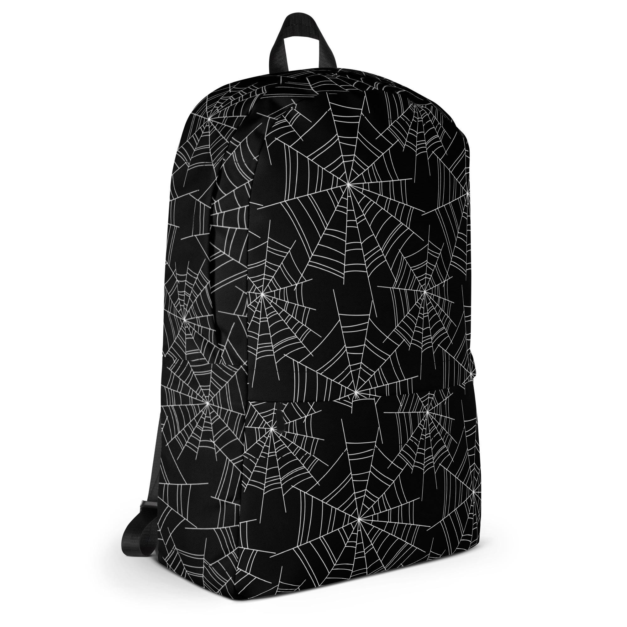 Black and White Spider Web Backpack Widow Webbed Heart Spider Web Backpack Bag | Mercari main image 3