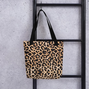 Leopard Tote bag for Women, Animal Print Tote Shopper Bag, Cute Leopard Print Farmers Market Bag, Leopard Reusable Shopping Bag,Gift for Her