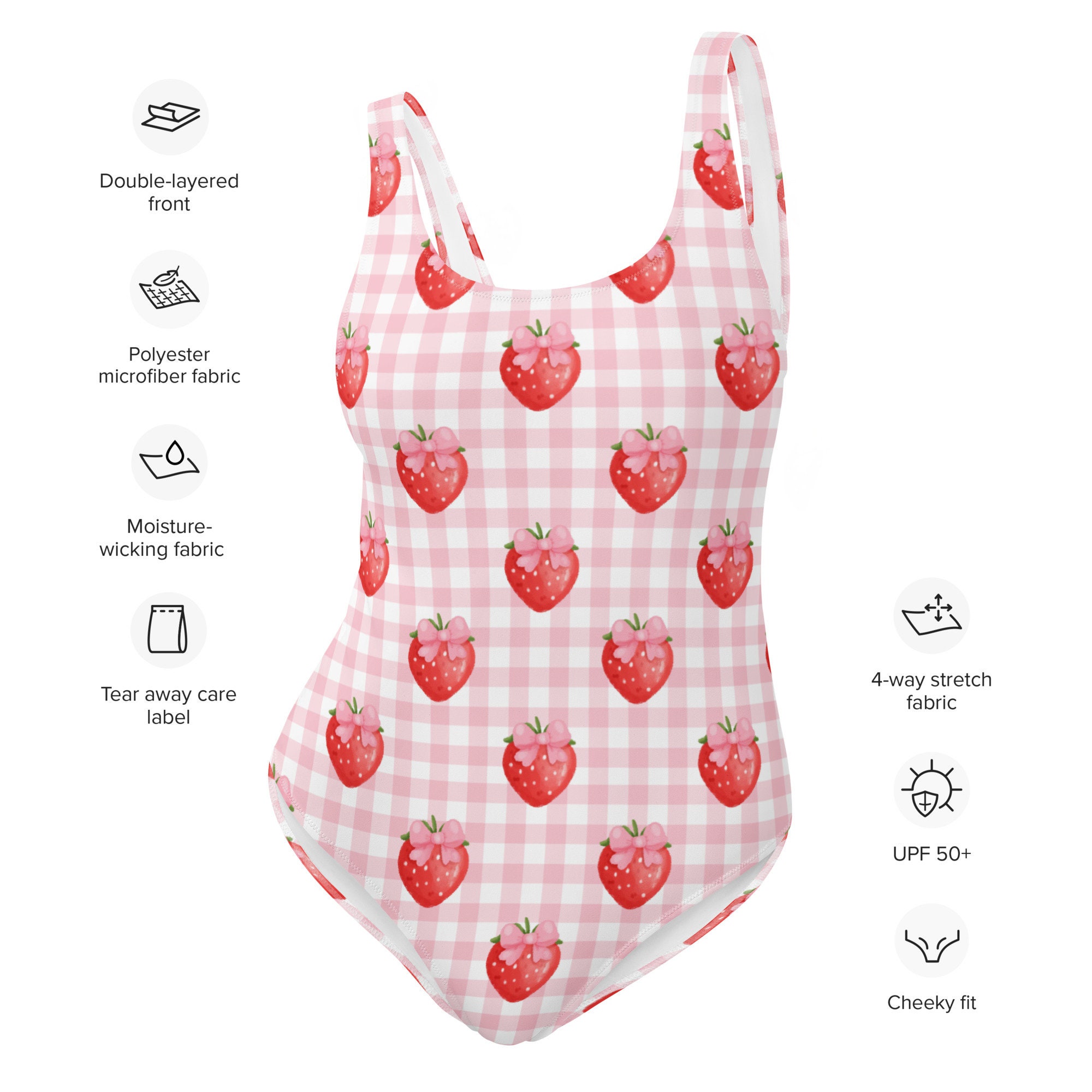 cupshe＊Strawberries & Cream Gingham One-Piece Swimsuit Strawberries & Cream Gingham One-Piece Swimsuit