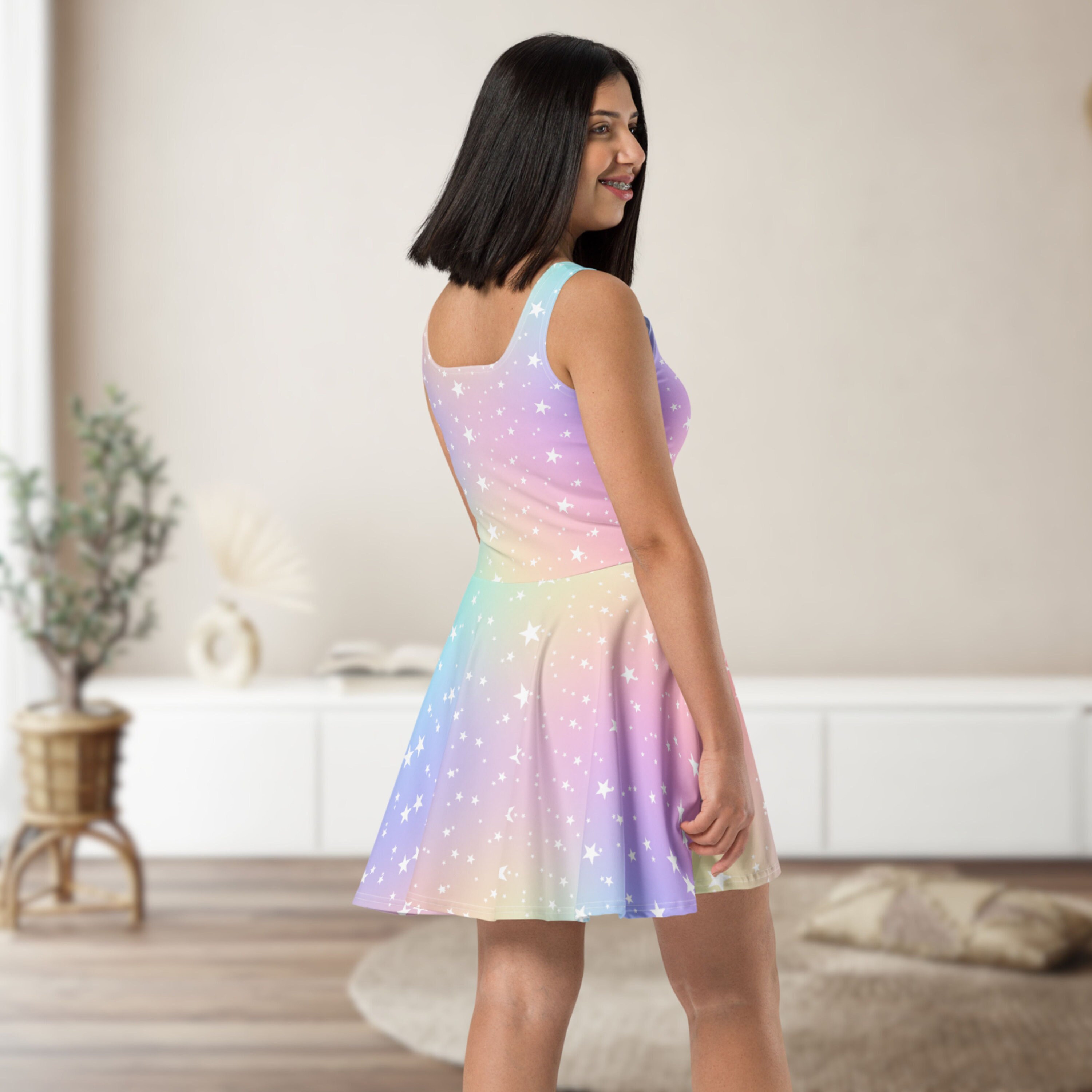 pastel stars dress Stars Blue Pastel Aesthetic Kawaii Cute" A-Line Dress for Sale by candymoondesign