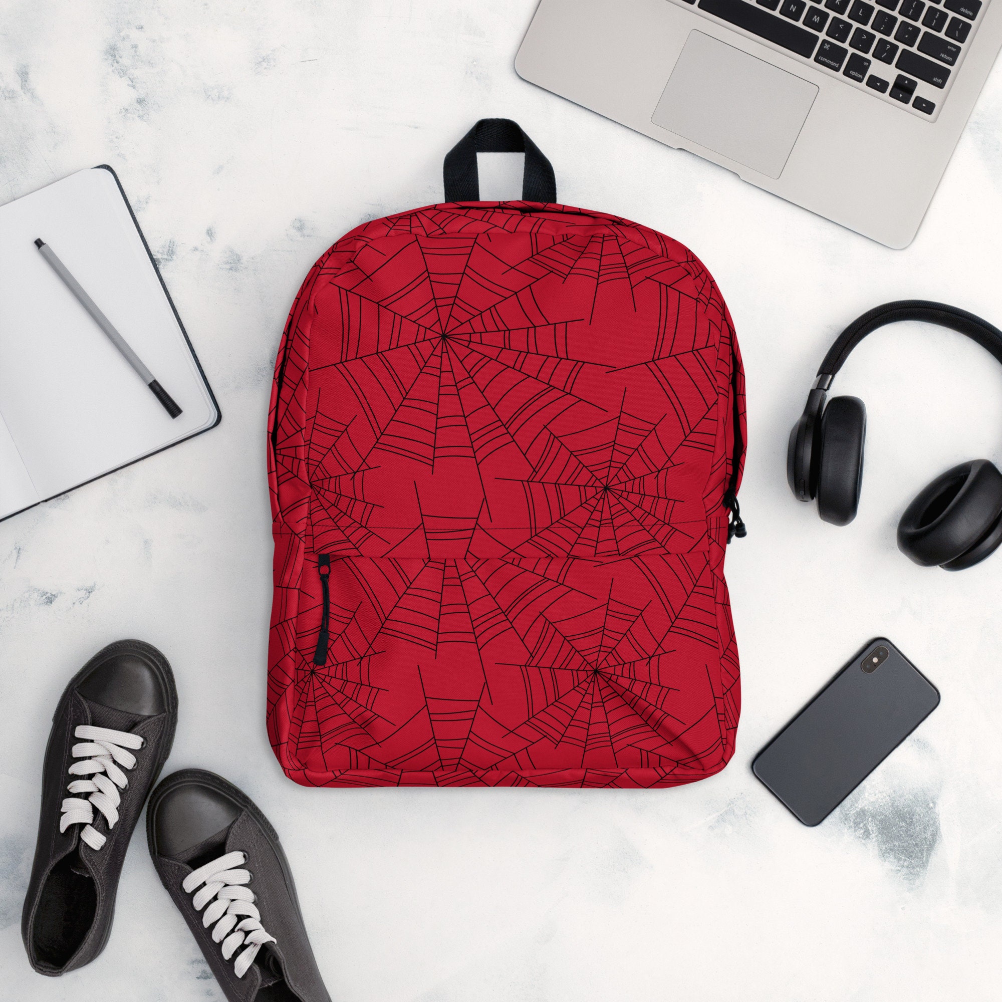 Spider Web Backpack for Women, Spider Water Resistant Bag 