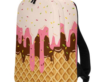 Ice Cream Backpack for Women, Custom Water Resistant Ice Cream