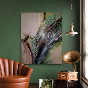 Acrylic Painting on canvas/ Fluid Art painting/ Abstract Painting/ Pour Painting/ Home Decor/ Wall Art /  16x20