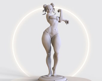 Chun-li street fighter 3D Printable STL File -Instant Download - Fast and Easy  Google Drive" STL FILE