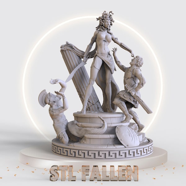 Medusa and soldier 3D Printable STL File -Instant Download - Fast and Easy  Google Drive" STL FILE