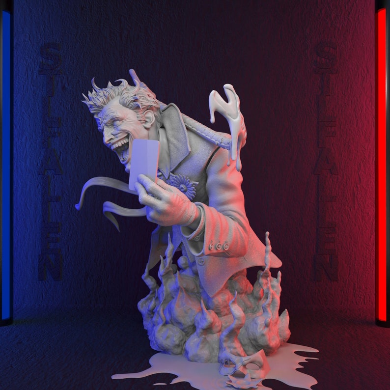 Maniac Joker Bust 3D Printable STL File instant Download Etsy
