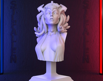 Busto de Medusa (archivo STL imprimible en 3D) - Descarga instantánea - Fácil y rápida (Google Drive)