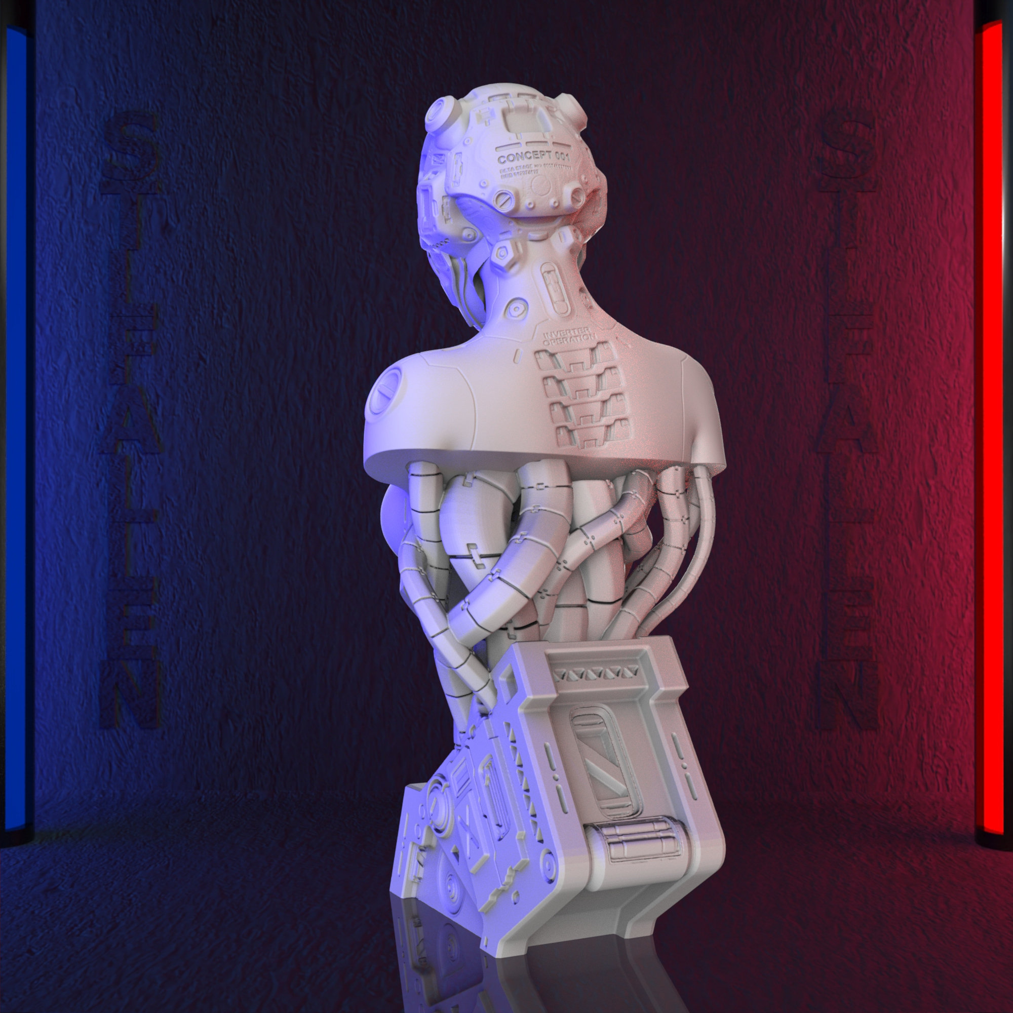 Female Cyborg Bust 3D Printable STL File -instant Download - Fast and ...