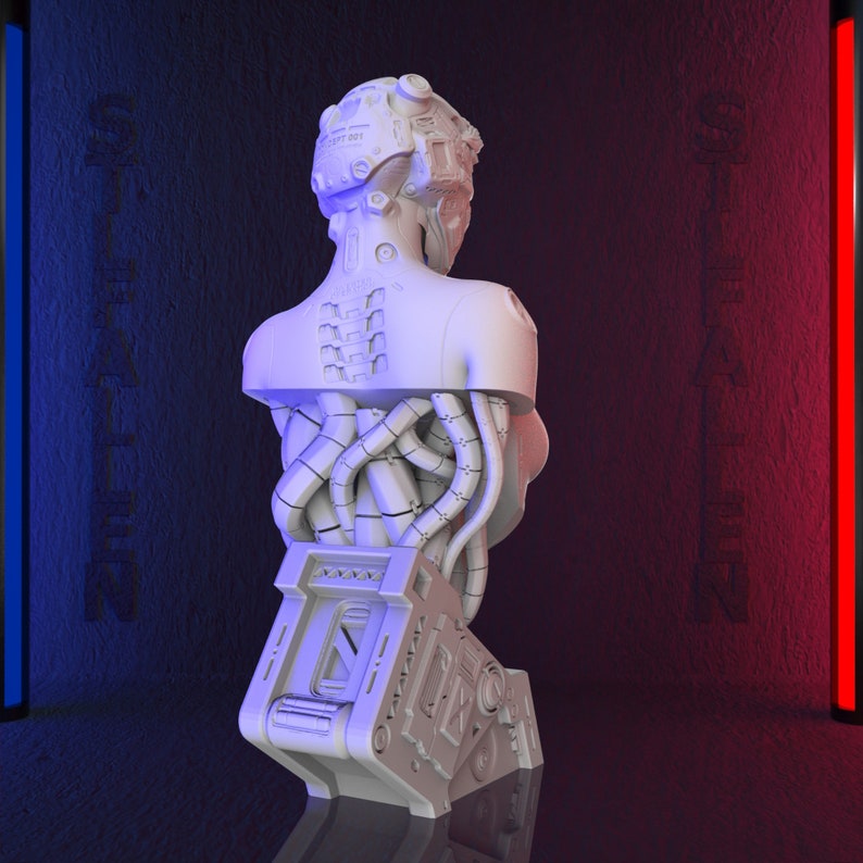 Female Cyborg Bust 3D Printable STL File -instant Download - Fast and ...