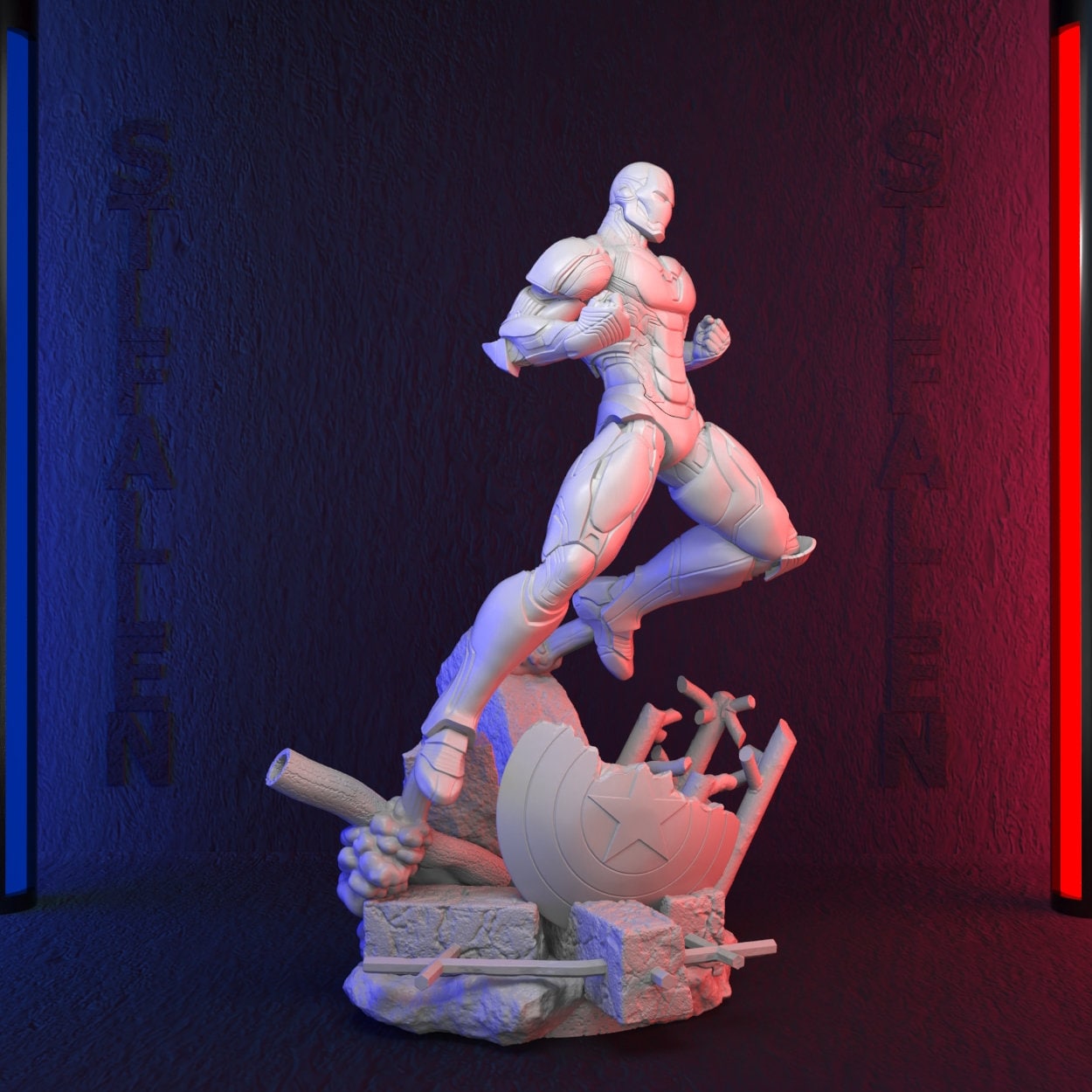 Iron Man and the Shield 3D Printable STL File -instant Download - Fast ...
