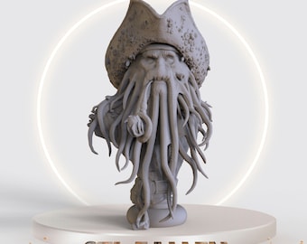 Davy Jones Bust 3D Printable STL File -Instant Download - Fast and Easy  Google Drive" STL FILE