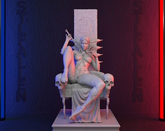 Archivo STL imprimible en 3D de Throne girl - Descarga instantánea - Archivo STL rápido y fácil de Google Drive