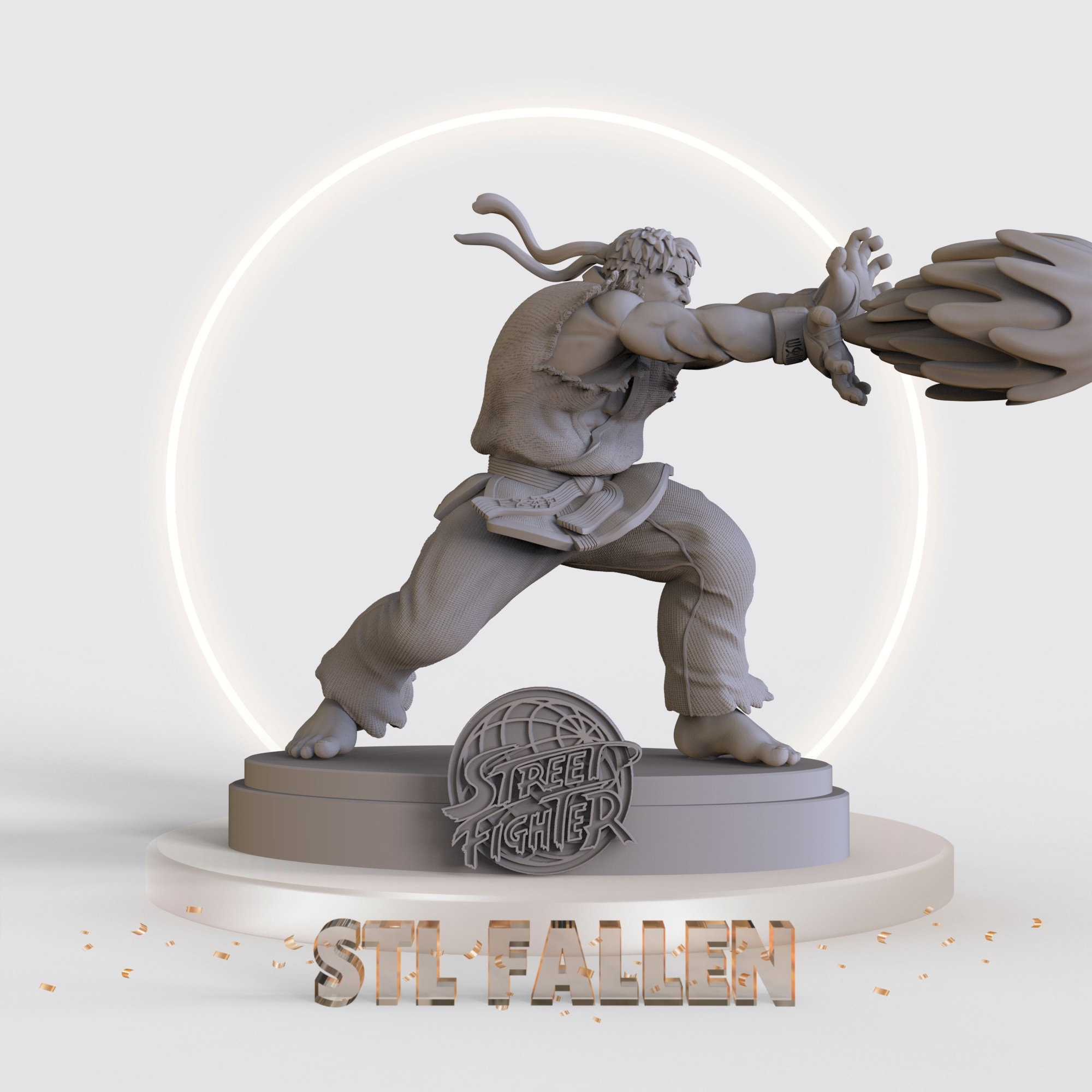 RYU STREET FIGHTER II FOR 3D PRINT STL 3D Model in Cartoon 3DExport