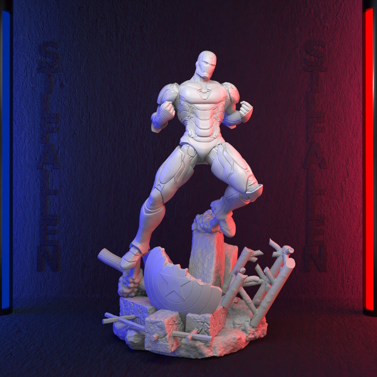 Iron Man and the Shield 3D Printable STL File -instant Download - Fast ...