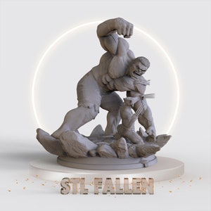 Hulk vs wolverine 3D Printable STL File -Instant Download - Fast and Easy Google Drive&quot; STL FILE