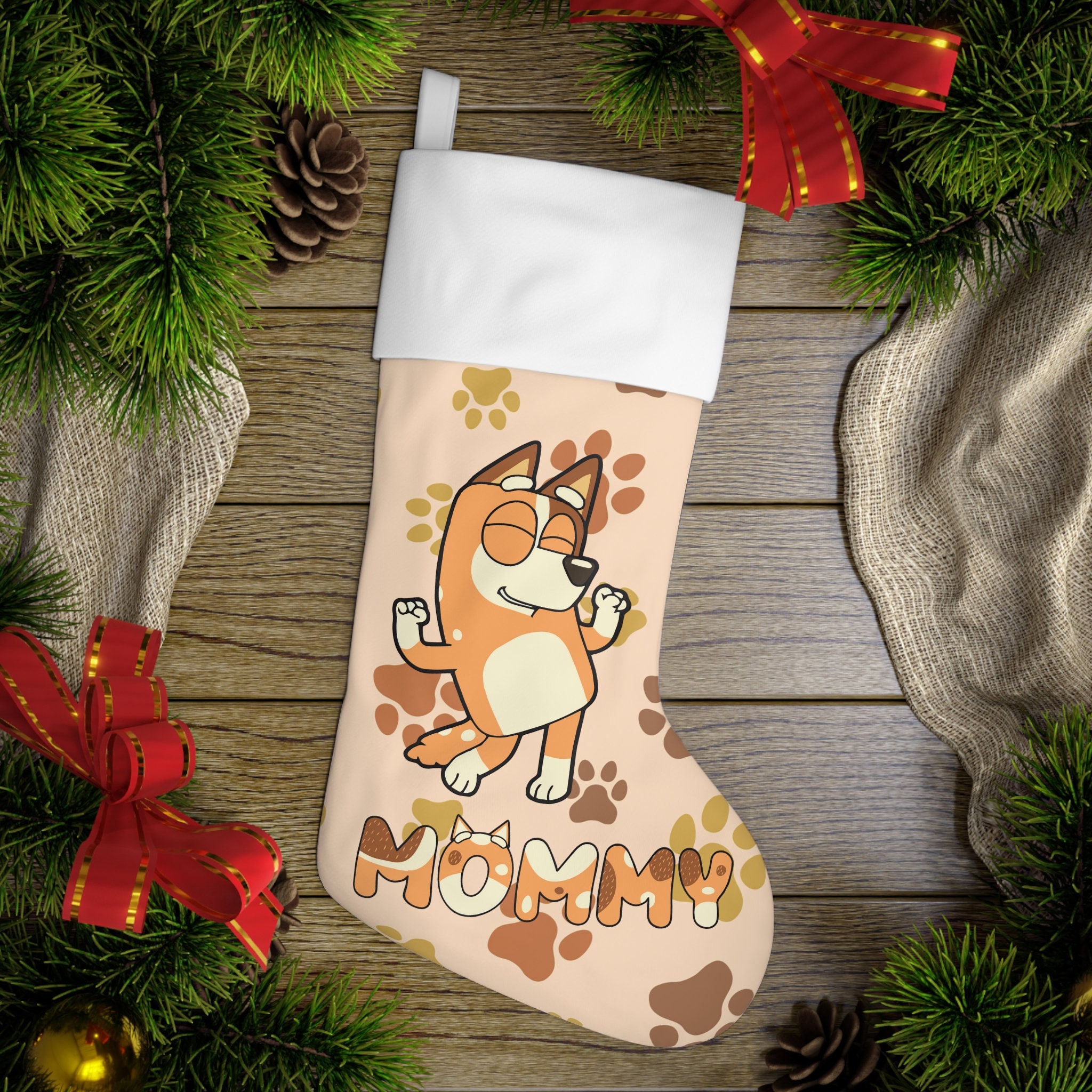 Discover Personalized BlueyDad Christmas Stocking, BlueyDad Family Christmas Stocking