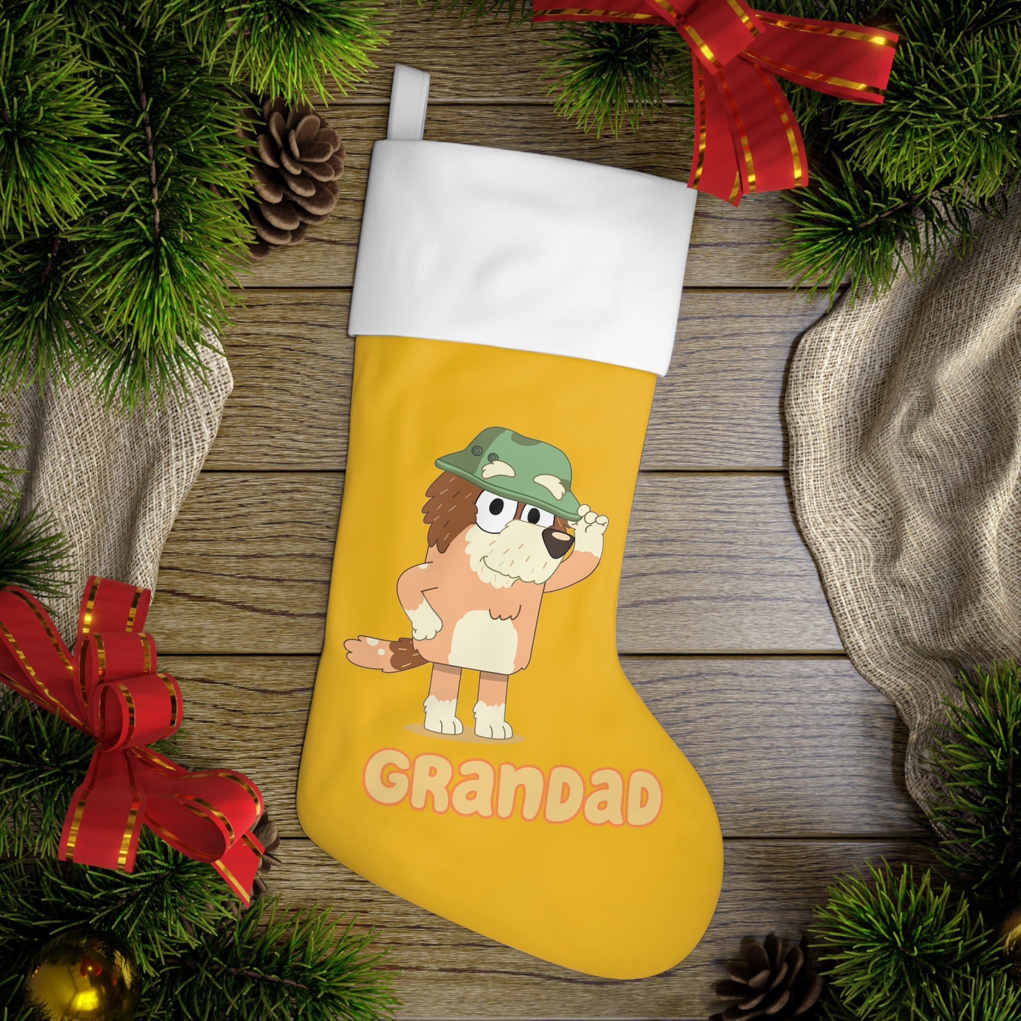 Discover Personalized BlueyDad Christmas Stocking, BlueyDad Family Christmas Stocking
