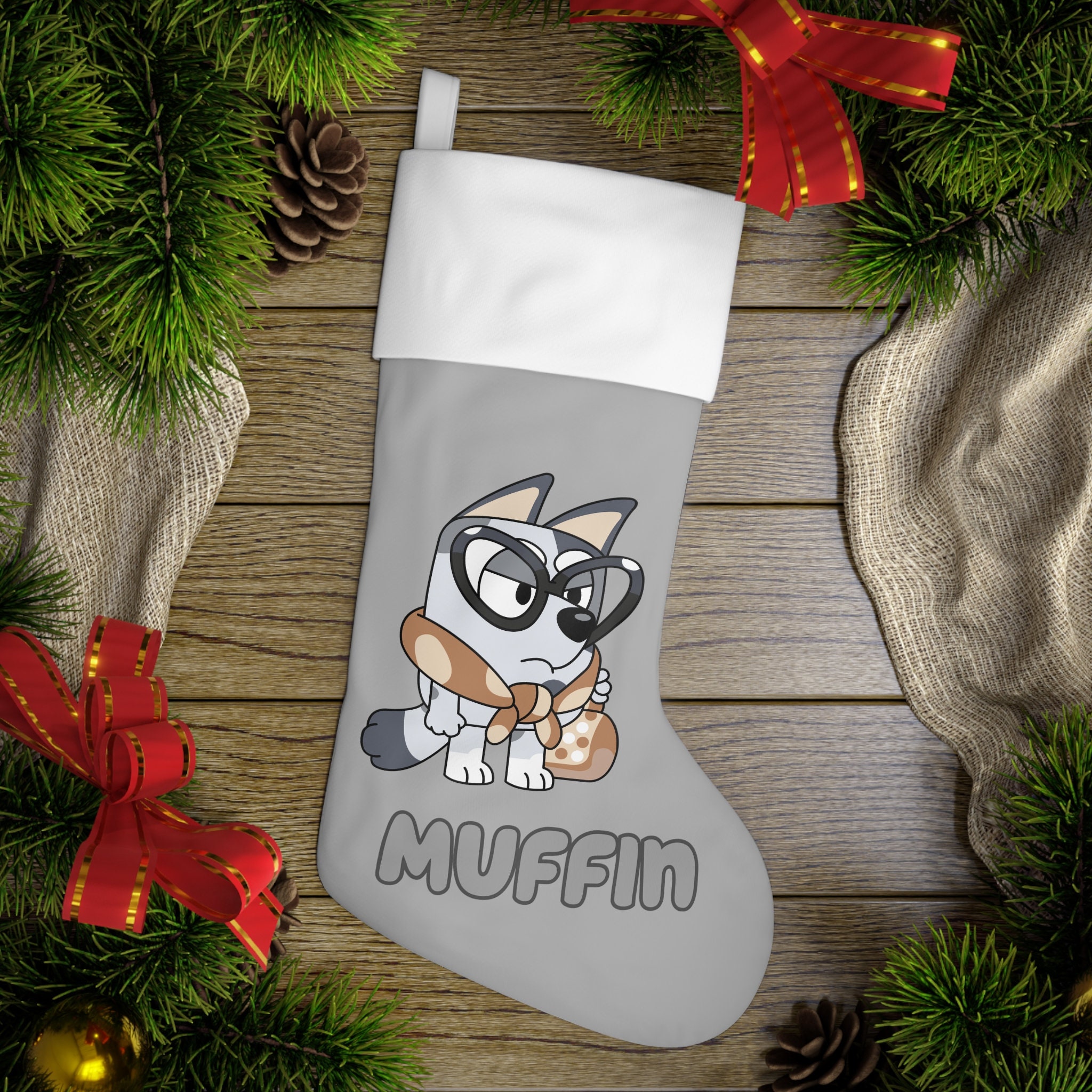 Discover Personalized BlueyDad Christmas Stocking, BlueyDad Family Christmas Stocking