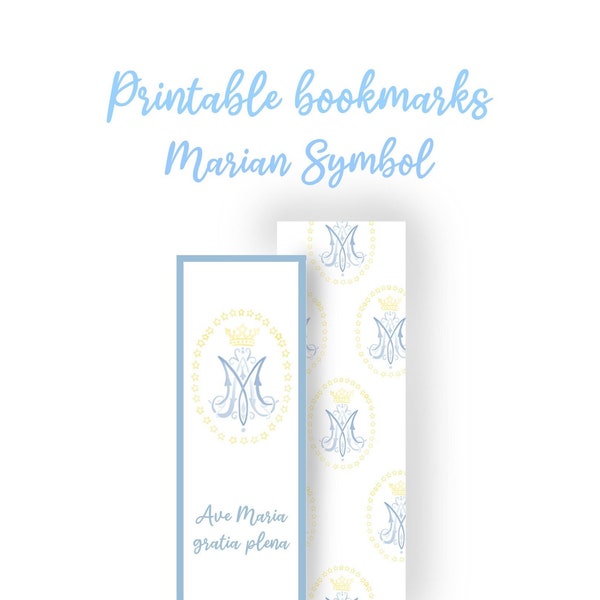 Catholic Marian Symbol Bookmarks - Printable Digital Download- Religious Gifts, Bible Study Supplies