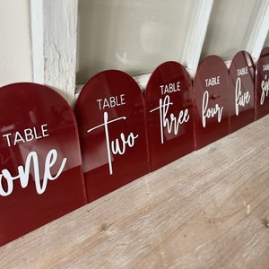 Acrylic Table Numbers | Arch Table Numbers | Wedding Table Numbers | Wedding Signage | Table Decor | Wedding Decoration