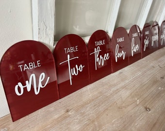 Acrylic Table Numbers | Arch Table Numbers | Wedding Table Numbers | Wedding Signage | Table Decor | Wedding Decoration