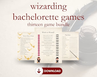 Wizard Bachelorette Party Games: 13 Printable Games (Instant Download)