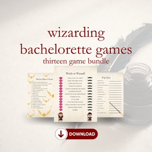Wizard Bachelorette Party Games: 13 Printable Games (Instant Download)