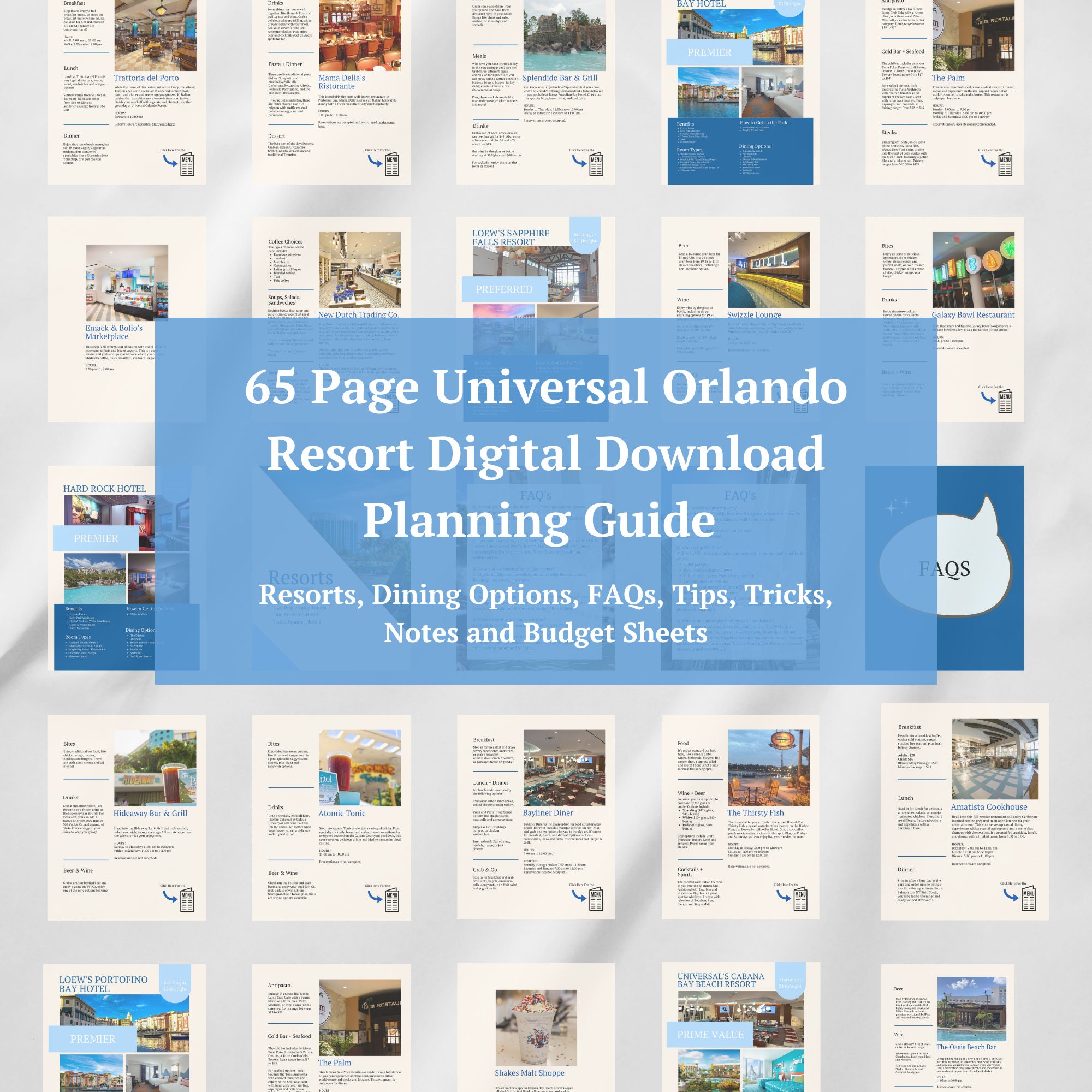 Universal Studios Orlando Planning Tool & Cheat Sheets. 65 Pages of ...