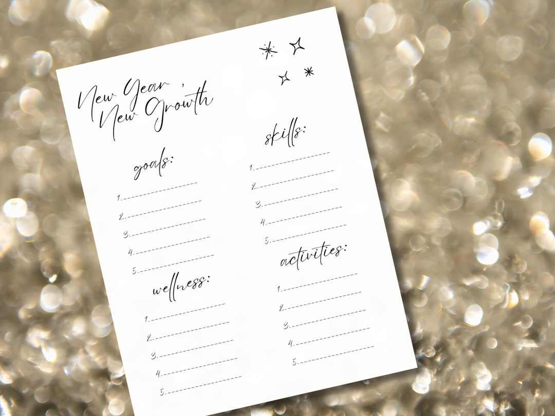 New Years Resolution 2025 New Years Resolution Printable 2025 Goals Printable New Years Activity
