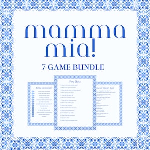 Mamma Mia Bachelorette Party or Bridal Shower Game Bundle | Download Digital PDF & Print at Home | Clean Games | Bride's Last Disco