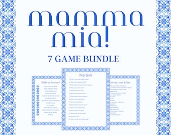 Mamma Mia Bachelorette Party Games: Bridal Shower Game Bundle (Digital PDF)