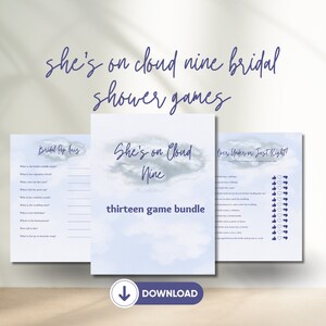 Cloud Nine Brautparty Spiele: Bearbeitbare Vorlage (Digitaler Download)