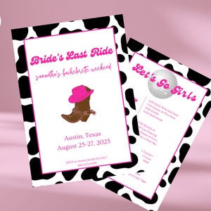 Disco Cowgirl Bachelorette Party Invitation Template (Digital Download)