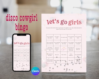 Disco Cowgirl Bachelorette Bingo | Brides Last Rodeo | Canva Template Digital Download | Nashville Bachelorette Games