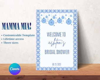 Mamma Mia Vrijgezellenfeest of Bruidsdouche Welkomstbord | Aanpasbare sjabloon