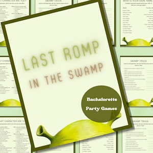 Last Romp in the Swamp | Shrek Bachelorette Party Games | Customizable Canva Template, Digital Download